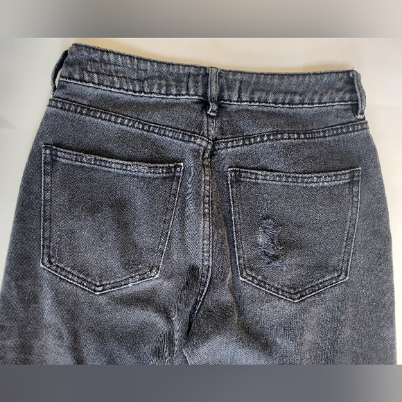 Juniors PACSUN Mom Jean Black Faded Distressed Mid Rise Cotton Jeans - Size 23 - Picture 5 of 12